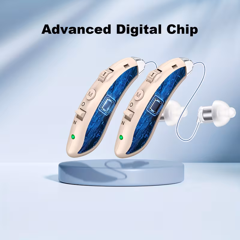 Rechargeable Digital Hearing Aids with Noise Cancellation & Volume Control